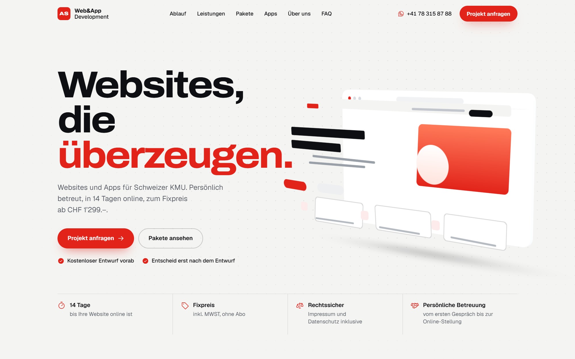 Startseite unserer eigenen Website